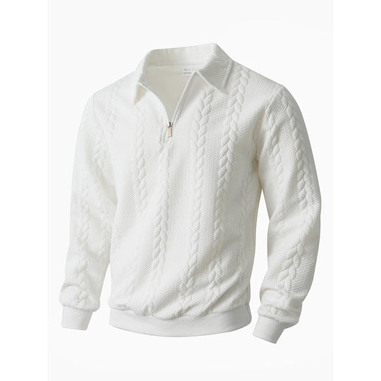 👔🧶 Lässiger Herrenpullover mit Halbreißverschluss – Zopfmuster für Wärme &amp; Stil! Perfekt für Arbeit ✨ und Freizeit 🌿 aus nachhaltiger Baumwolle.