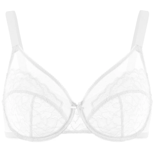 💜Enchante Floral Lace Plus Size Underwire Unlined Unpadded Minimizer Full Coverage Bra Women&
