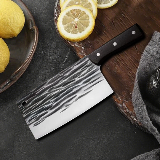 JUWIL Premium Fleischbeil aus Kohlenstoffstahl – Handgeschmiedete serbische Hacka für Küche, Grill &amp; Outdoor