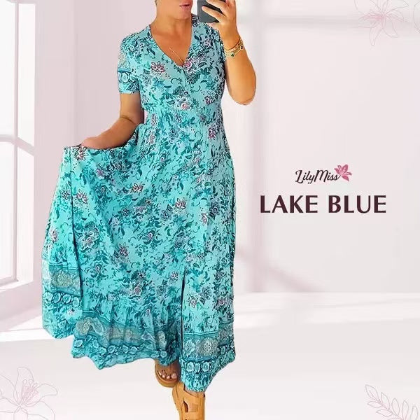 ⏳Begrenzte Zeit 50% Rabatt💥Kuscheliges Blumenkleid Mit V-Ausschnitt🌷