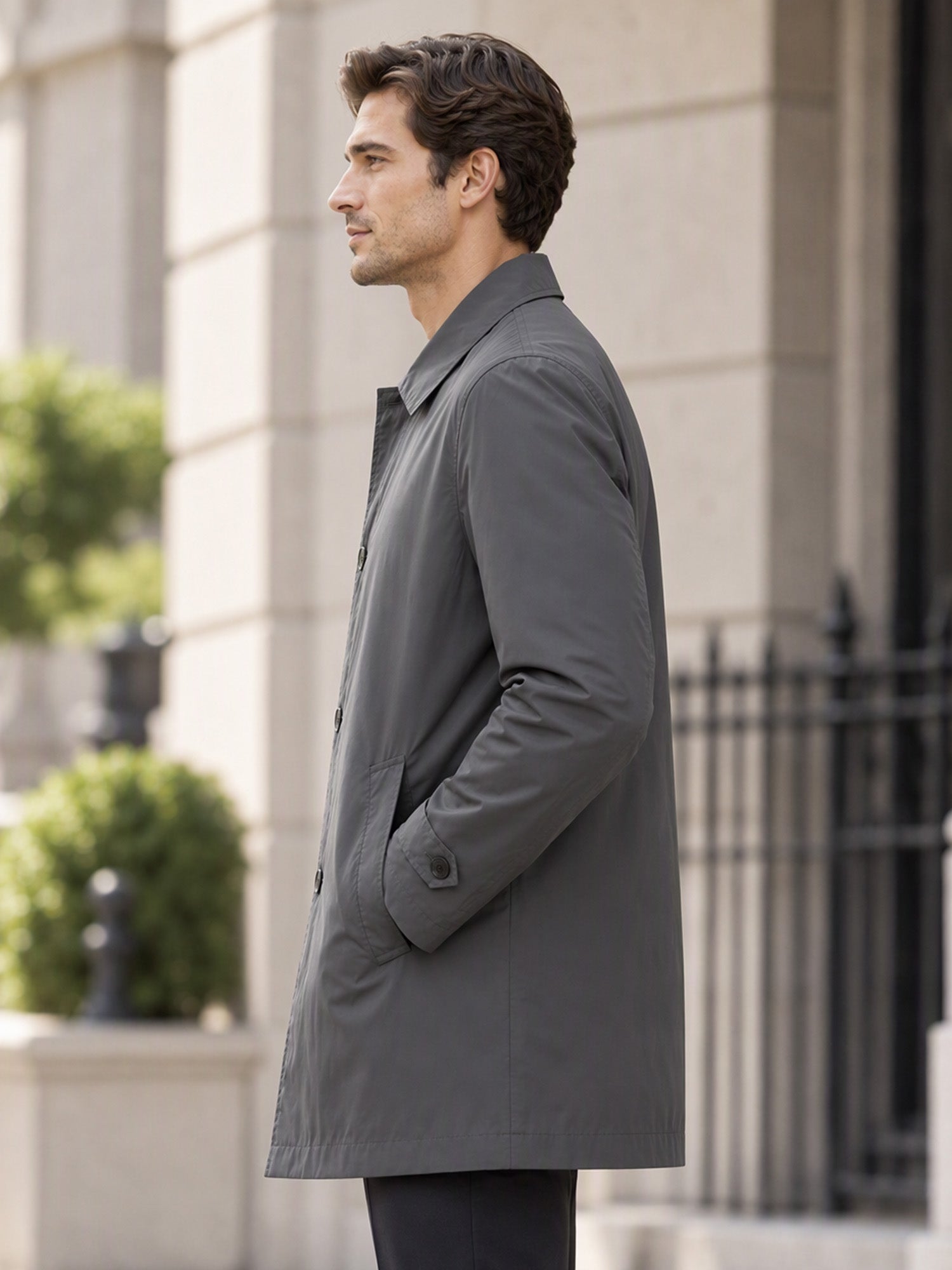 Men's Waterproof Mid-Length Trench Coat