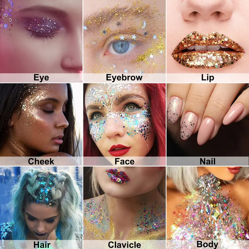 ✨ BUY 1 GET 1 FREE | 6PCS Glitter Stick Set – Face, Hair &amp; Body Shimmer for Festivals &amp; Parties