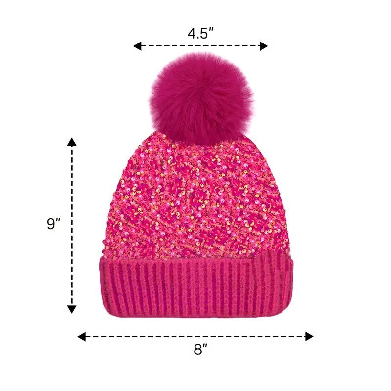 🎁Year-End Sale 50% OFF⚡✨Winter Sparkly Sequin Pom Beanie