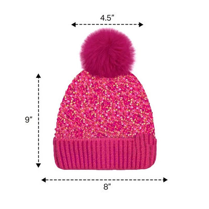 🎁Year-End Sale 50% OFF⚡✨Winter Sparkly Sequin Pom Beanie