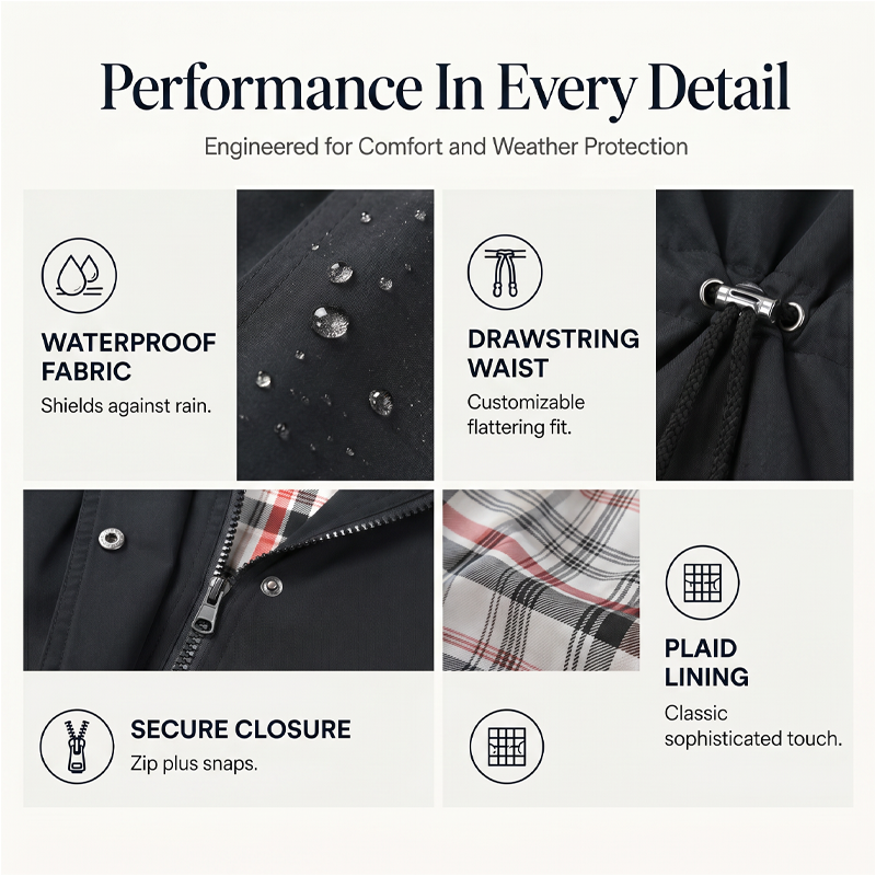 ⏳LAST DAY SALE 60% OFF !!📢🌧️💧Ultimate Plaid Waterproof Jacket for Women🍃Unleash Style and Durability in Any Storm!