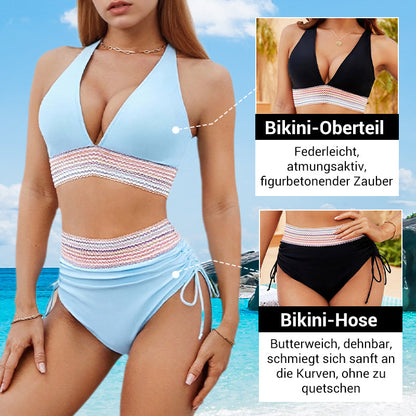 🔥2026 Neuer Typ 49% Rabatt💥Hoch taillierte Bikini-Sets mit Bauchkontrolle und Farbblock-Design👙