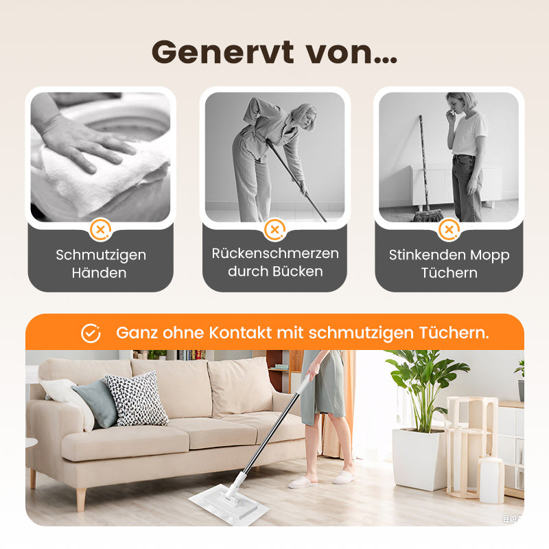 🎁50% Rabatt🧹✨ Einweg-Staubmopp mit 4 wiederverwendbaren Bezügen – Praktisch und effektiv 💥🌟