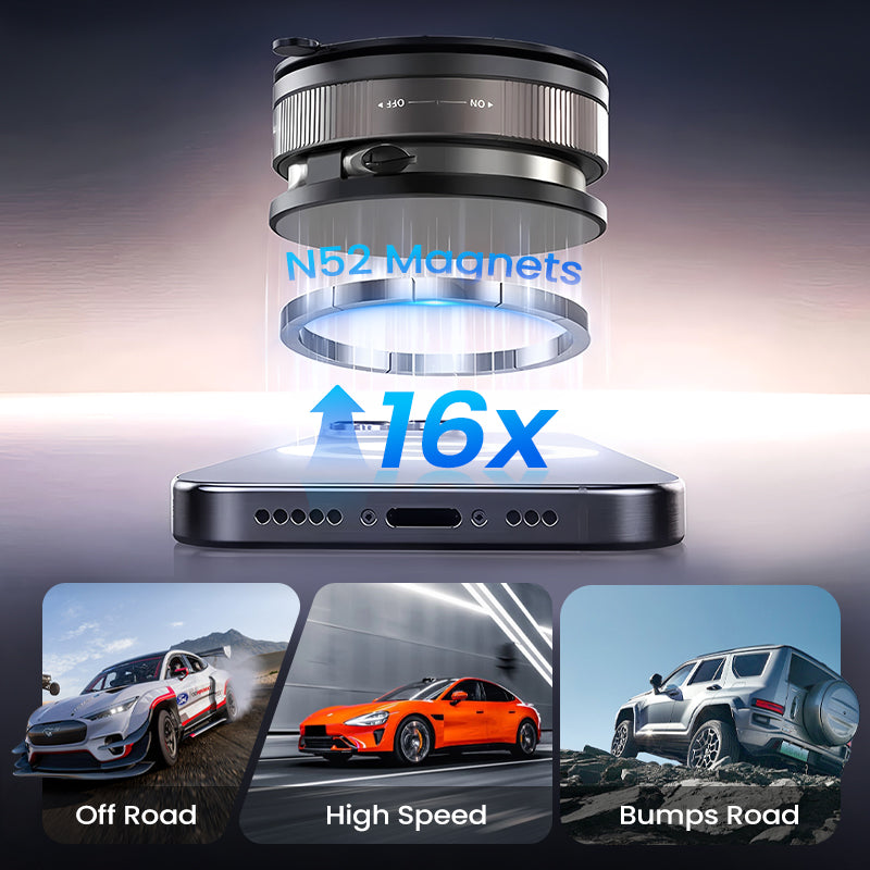 🔥Kup więcej, zaoszczędź więcej🔄🚗Uchwyt magnetyczny do telefonu z regulacją 360° i przyssawką📱