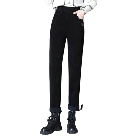 👖 💫 DAMENHOSE MIT KUNSTFELL-FUTTER - Hochtailliert &amp; Weiche Innenseite, 4-Wege-Stretch für Optimale Wärme und Komfort ❄️🛍️