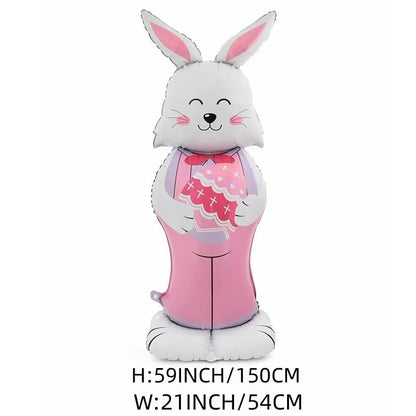 🎁 Oster-Frühbucher-Sale 🐰 Riesen 3D-Steh-Hase-Ballon – selbststehend für festliche Stimmung-Kostenlose Luftpumpe