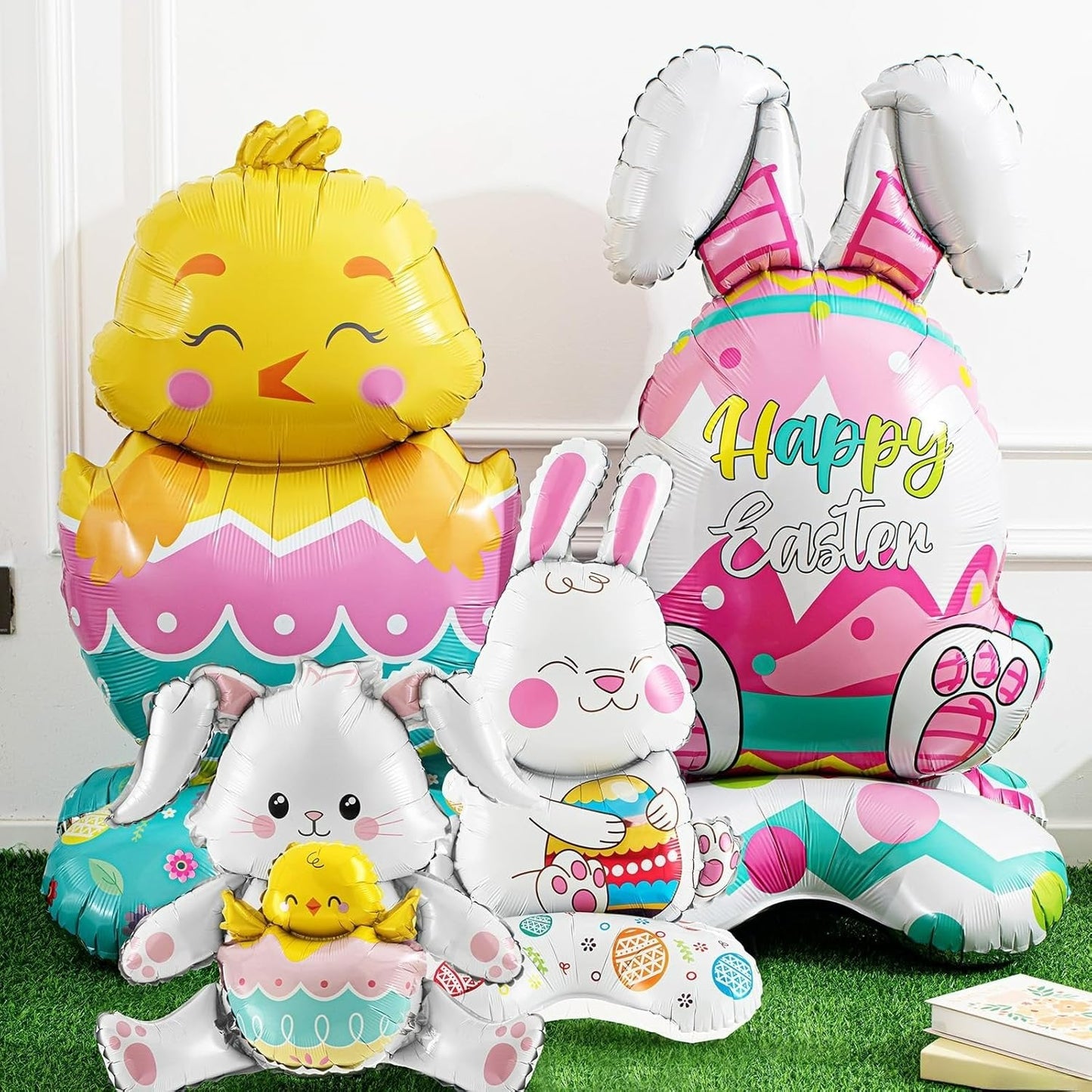🎁 Oster-Frühbucher-Sale 🐰 Riesen 3D-Steh-Hase-Ballon – selbststehend für festliche Stimmung-Kostenlose Luftpumpe