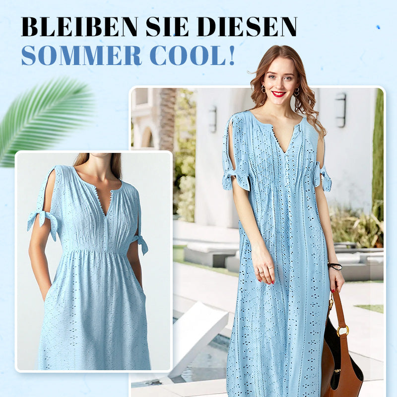 ⏰Last Day Sale 50% Discount💃💐Elegant dress with V-neck and hollow neckline for women