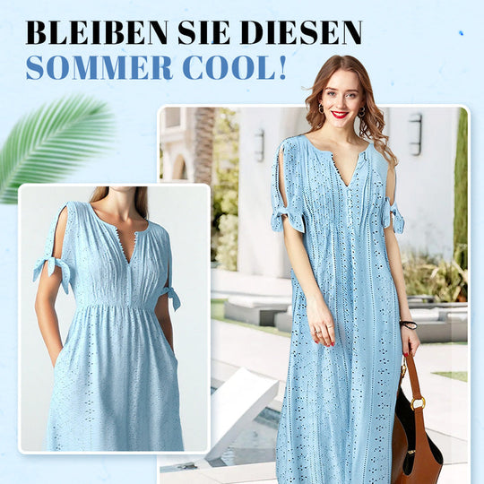 ⏰Last Day Sale 50% Discount💃💐Elegant dress with V-neck and hollow neckline for women