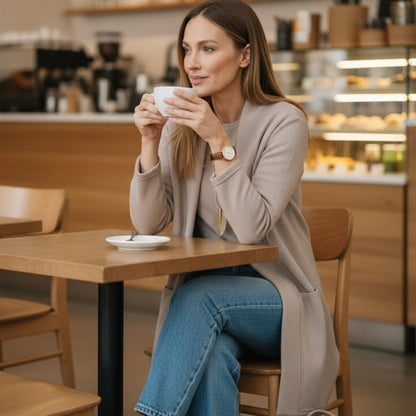 ⏳Tidsbegränsat specialerbjudande⏰ Elegant 3-delat set bestående av lång kofta, topp och byxor💞