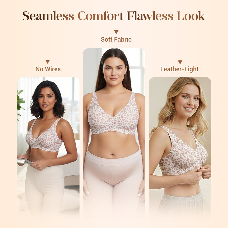 🔥Limited Special Sale 60% OFF!💕 Jelly Wireless Womens Comfortable Wireless Bras Push Up Bralettes Seamless Tshirts Bras Deep V Everyday Bras