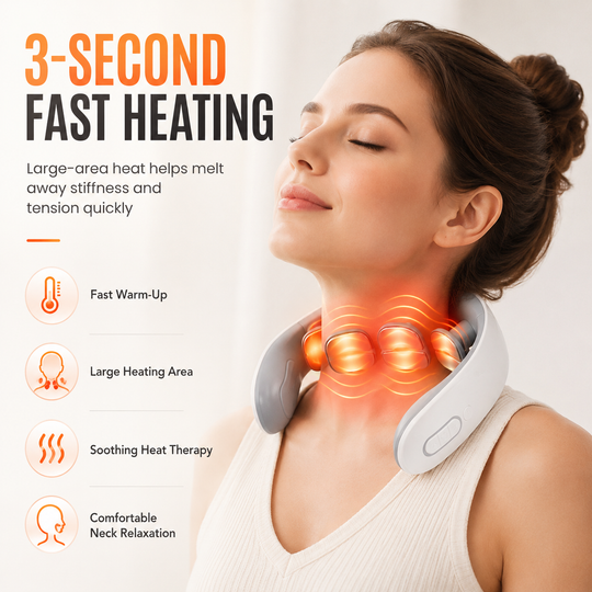 🔥 Hot Deal! Heated 4D Neck Massager 💆‍♂️ Portable 4D Neck Relaxer for Stress Relief &amp; Pain Relief ✨