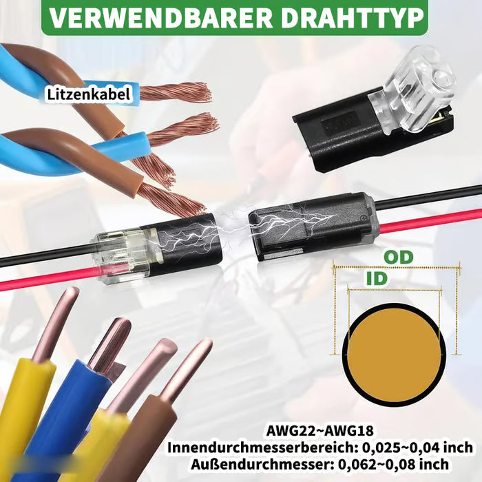 💘 Valentinstagsangebot: 50% Rabatt! 🔌 Doppeldraht-Steckverbinder mit Verriegelungsklip – Sicher & Schnell verbinden in 70% weniger Zeit!