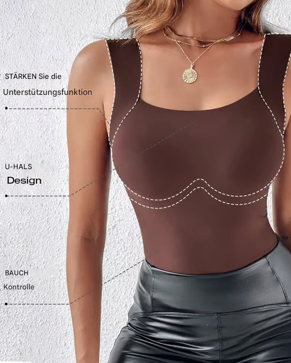 💐Thermische Tank-Tops für Damen mit U-Ausschnitt und integriertem BH