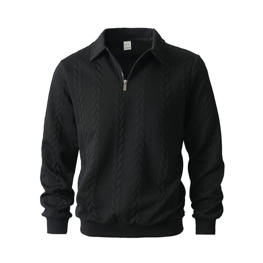 👔🧶 Lässiger Herrenpullover mit Halbreißverschluss – Zopfmuster für Wärme &amp; Stil! Perfekt für Arbeit ✨ und Freizeit 🌿 aus nachhaltiger Baumwolle.