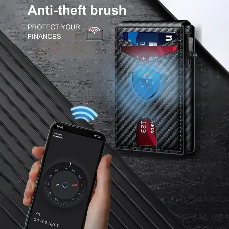 🎉 Neujahrsgeschenk – 50% RABATT!🧳 Flaches Pop-up-Portemonnaie: RFID-Schutz + Carbonfaser-Textur – Schneller Kartenzugriff &amp; Sichere Aufbewahrung!