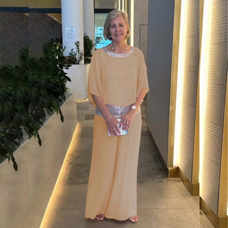 💥💥Elegantes zweiteiliges Set im Colorblock-Stil mit Pailletten