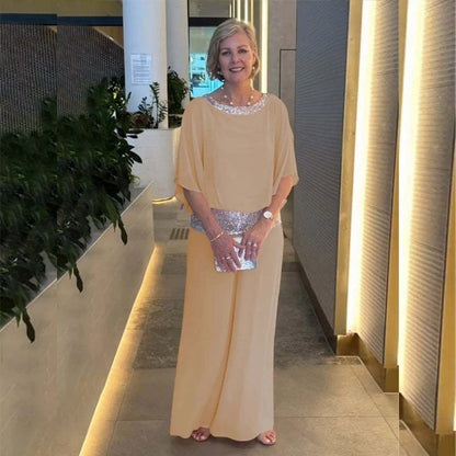 💥💥Elegantes zweiteiliges Set im Colorblock-Stil mit Pailletten