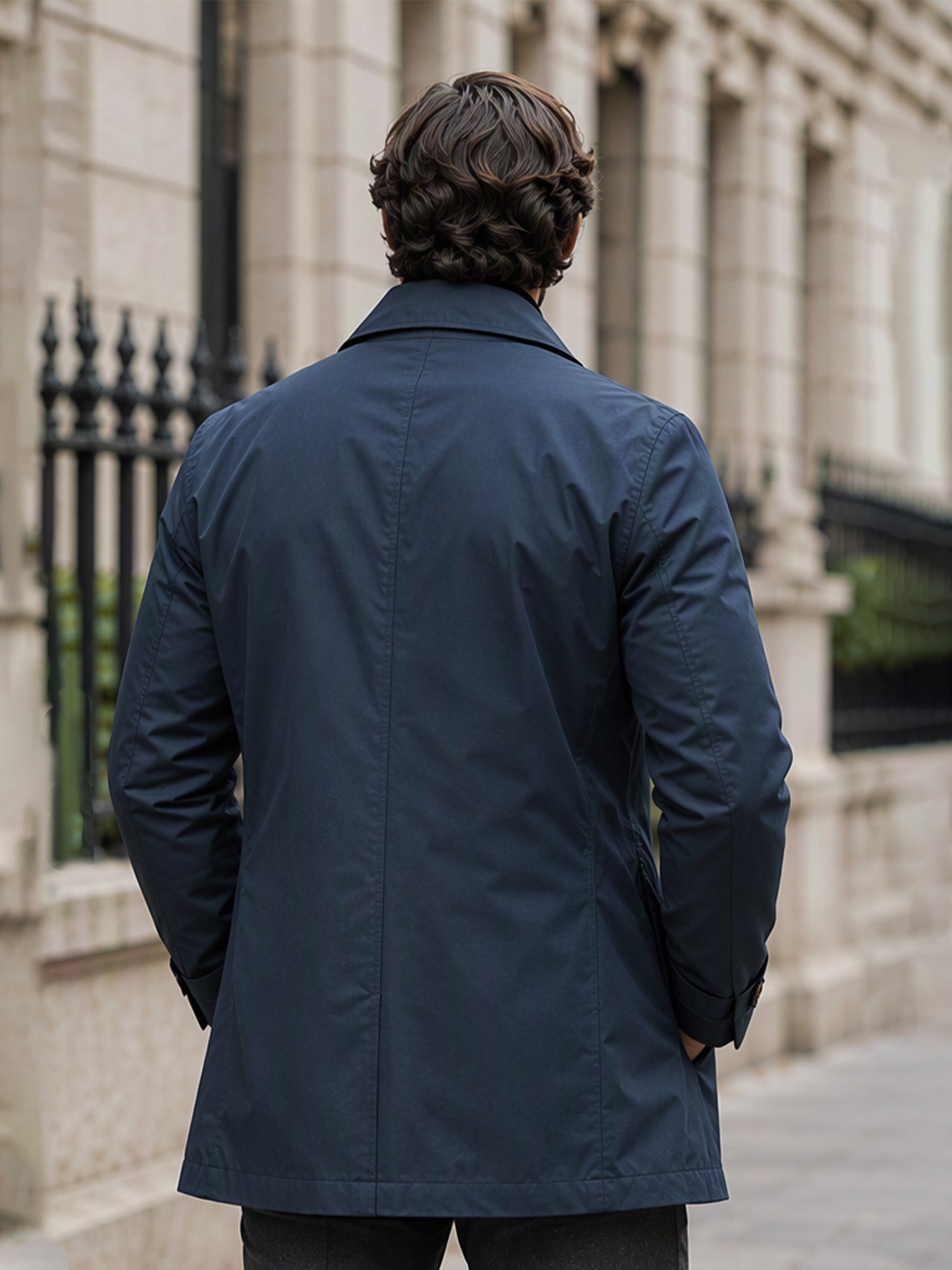 Men's Waterproof Mid-Length Trench Coat