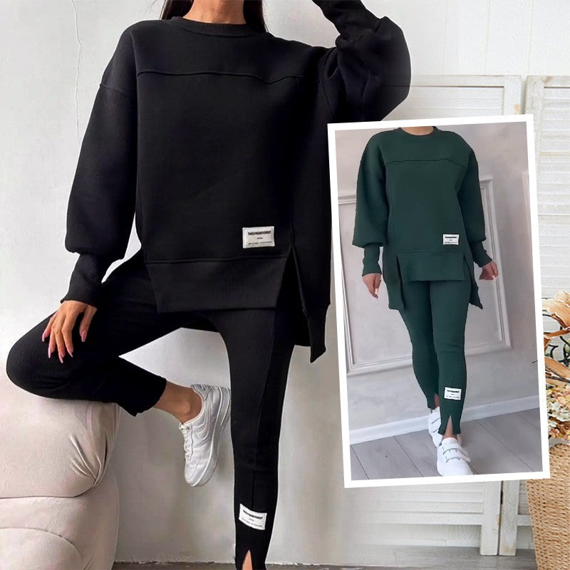 Conjunto casual de leggings y sudadera para mujer.
