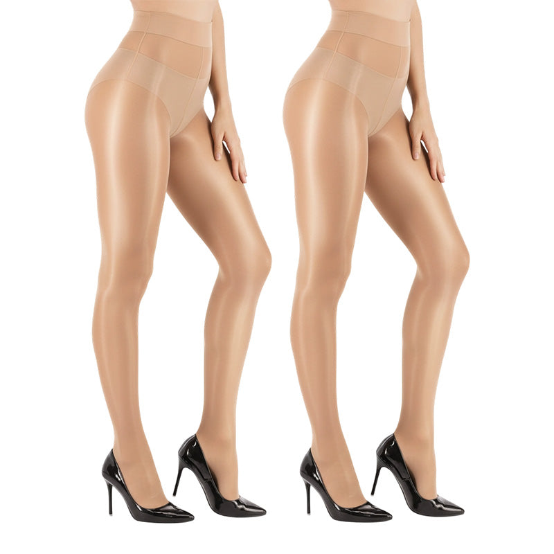 🏆 BUY 1 GET 1 FREE! 🔥 Transparent High-Waisted Shiny Sheer Tights for Women - Sheer &amp; Comfortable 👑✨
