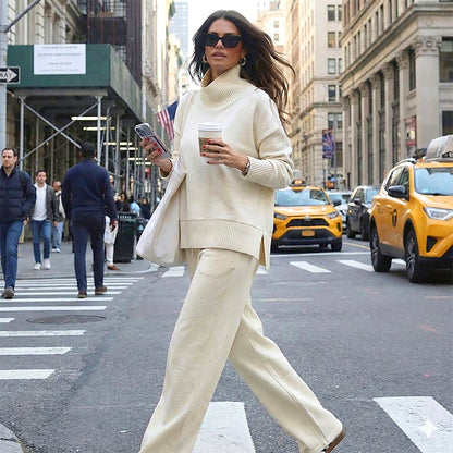 Fröhliches Neujahr! 50% auf alles 🎊⏰Sweatshirt mit hohem Kragen und seitlichem Reißverschluss & Hose im Set