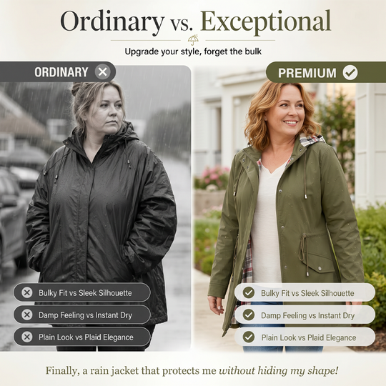 ⏳LAST DAY SALE 60% OFF !!📢🌧️💧Ultimate Plaid Waterproof Jacket for Women🍃Unleash Style and Durability in Any Storm!