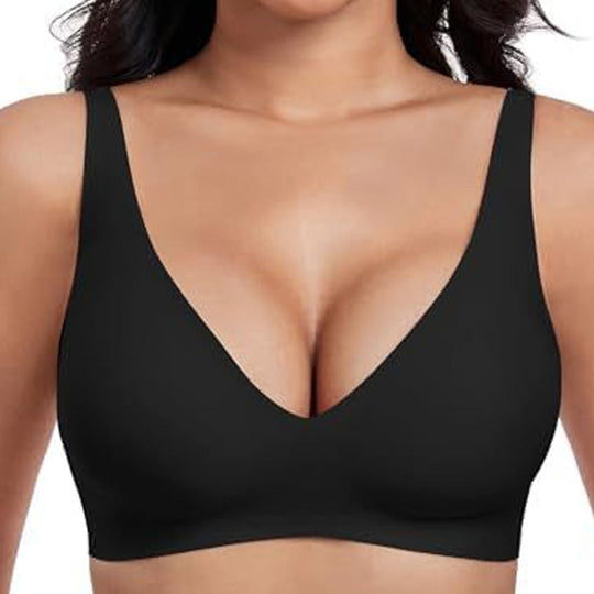 🔥Limited Special Sale 60% OFF!💕 Jelly Wireless Womens Comfortable Wireless Bras Push Up Bralettes Seamless Tshirts Bras Deep V Everyday Bras