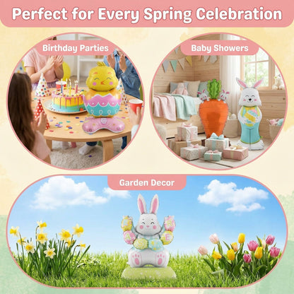 🎁 Oster-Frühbucher-Sale 🐰 Riesen 3D-Steh-Hase-Ballon – selbststehend für festliche Stimmung-Kostenlose Luftpumpe