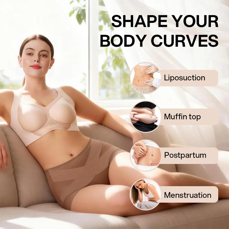 💖Last Day-Buy 1 Get 3 Packs💖Plus-Size High-Waist Cross Tummy Control Panties