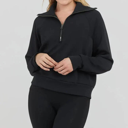 💝🔥Zeitlich begrenzter Sale – 50 % Rabatt🔥Damen-Loungeset aus 2 Teilen mit Oversize-Schnitt, halbem Reißverschluss und weitem Bein