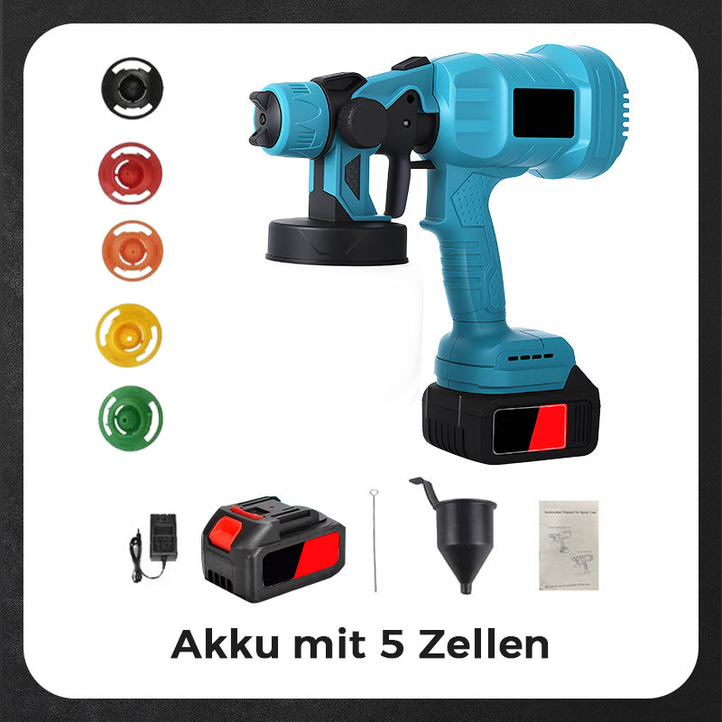 Trådløs elektrisk sprøytepistol ⚡ 800 ml/minutt for kontinuerlig sprøyting 💪 Oppladbar, trådløs, sprayer fra alle vinkler uten lekkasjer. Ideell for møbler, gjerder og vegger. 🏠