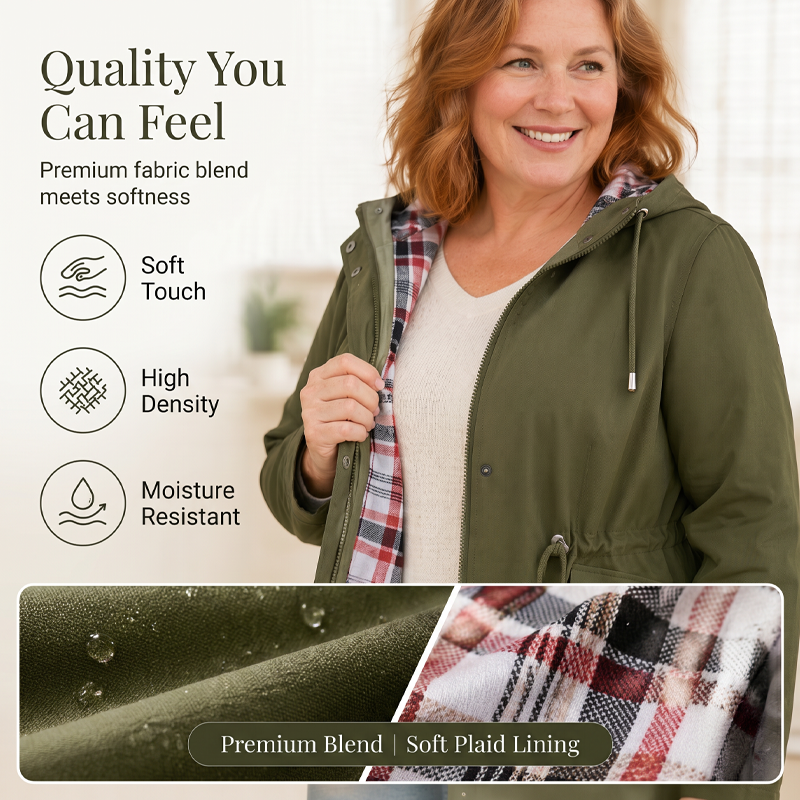 ⏳LAST DAY SALE 60% OFF !!📢🌧️💧Ultimate Plaid Waterproof Jacket for Women🍃Unleash Style and Durability in Any Storm!