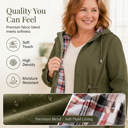 ⏳LAST DAY SALE 60% OFF !!📢🌧️💧Ultimate Plaid Waterproof Jacket for Women🍃Unleash Style and Durability in Any Storm!