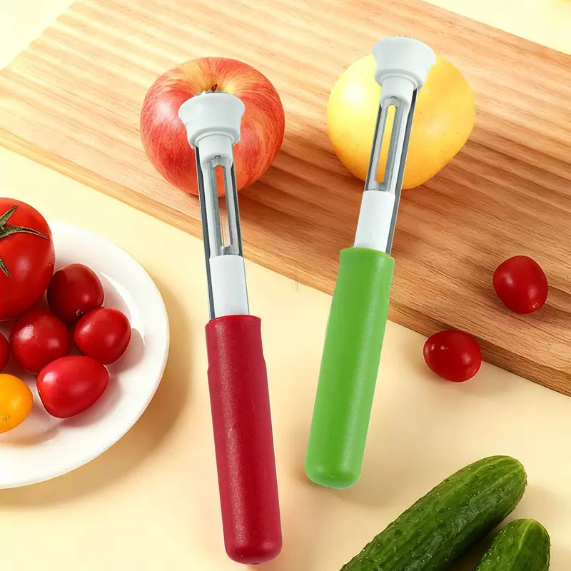 🥳2026 HOT SALE🥳💞50K+ SOLD!🔪🛒 BOGO + 50% OFF! The 2-in-1 Kitchen Hero: Core & Peel with a Twist. Stainless Steel Fruit Tool! 🍎⏱️