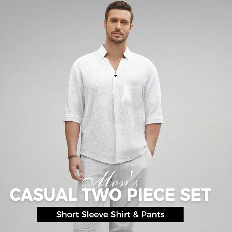 👕 Lässige Eleganz – Zweiteiliger Anzug aus Baumwolle für Herren – 50 % günstiger! 💧👖