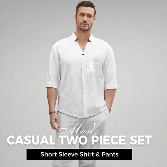 👕 Lässige Eleganz – Zweiteiliger Anzug aus Baumwolle für Herren – 50 % günstiger! 💧👖