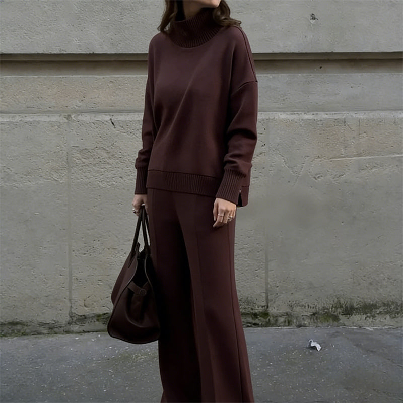 Fröhliches Neujahr! 50% auf alles 🎊⏰Sweatshirt mit hohem Kragen und seitlichem Reißverschluss &amp; Hose im Set