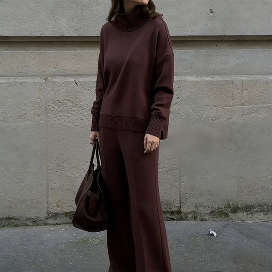 Fröhliches Neujahr! 50% auf alles 🎊⏰Sweatshirt mit hohem Kragen und seitlichem Reißverschluss &amp; Hose im Set