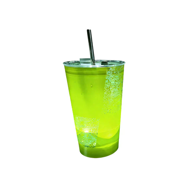 🥤Wasseraktivierter LED-Leuchtbecher mit Strohhalm – Für Partys, Bars &amp; Veranstaltungen✨