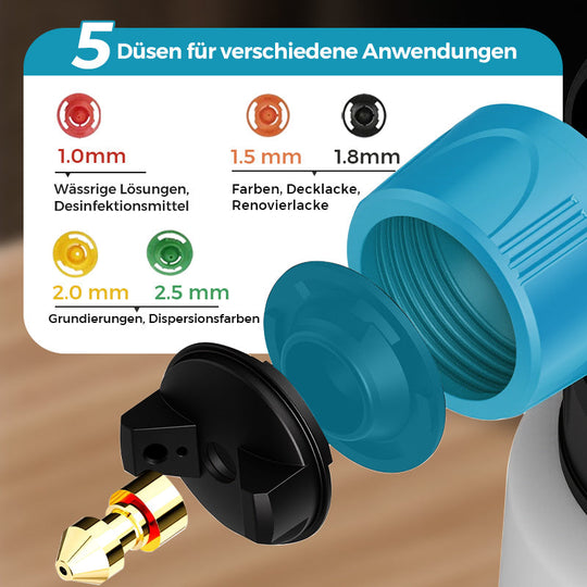 Trådløs elektrisk sprøytepistol ⚡ 800 ml/minutt for kontinuerlig sprøyting 💪 Oppladbar, trådløs, sprayer fra alle vinkler uten lekkasjer. Ideell for møbler, gjerder og vegger. 🏠