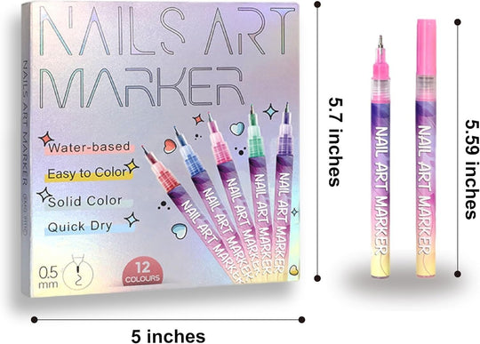🎁✨ Zestaw lakierów do paznokci w 12 kolorach do kreatywnych wzorów 💅🎨