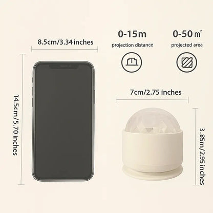 7 Color Star Projector Light with Music Rhythm, Ocean Wave & 3D Water Ripple Effects, Romantic Night Light for Bedroom, Party, Best Christmas Gift for Kids & Lovers