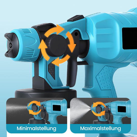 Trådløs elektrisk sprøytepistol ⚡ 800 ml/minutt for kontinuerlig sprøyting 💪 Oppladbar, trådløs, sprayer fra alle vinkler uten lekkasjer. Ideell for møbler, gjerder og vegger. 🏠