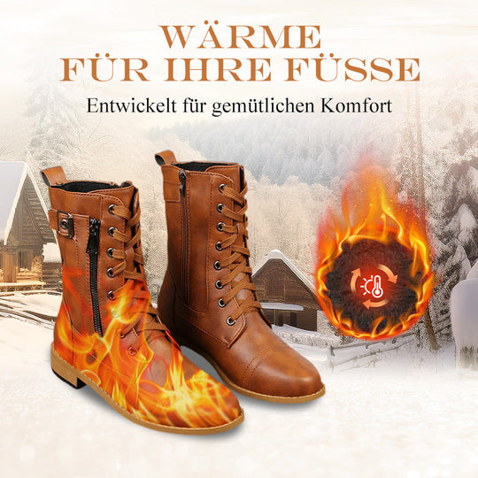 👢Vintage-Stiefel mit runder Kappe und seitlichem Reißverschluss