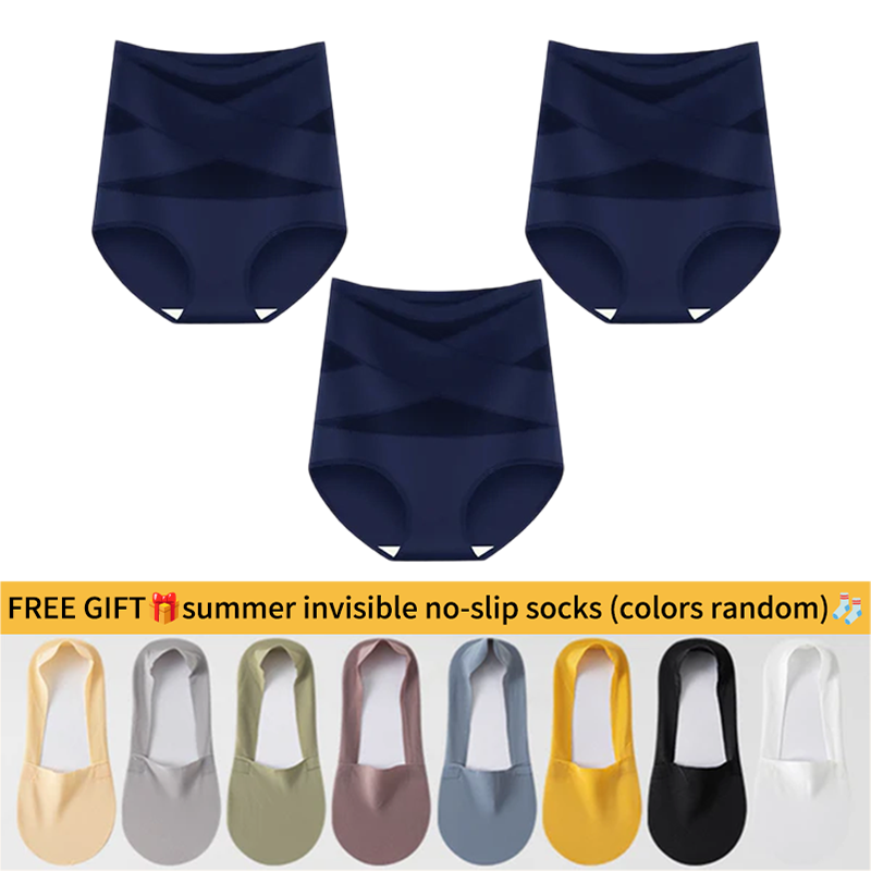 💖Last Day-Buy 1 Get 3 Packs💖Plus-Size High-Waist Cross Tummy Control Panties